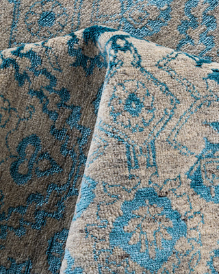 Traditional Ikat Hand Knotted Floral Silk & Wool Blend Brown Area Rug 7' 10" x 9' 10"