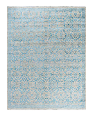 Traditional Ikat Hand Knotted Floral Silk & Wool Blend Brown Area Rug 7' 10" x 9' 10"