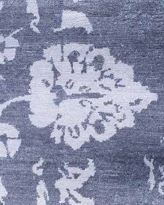 Contemporary Modern Hand Knotted Abstract Silk Gray Area Rug 9' 2" x 12' 3"