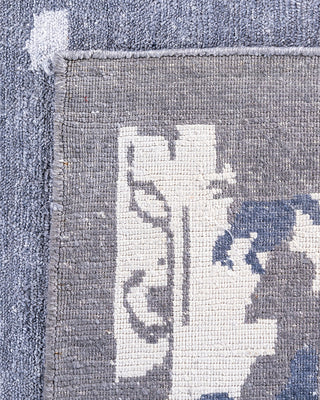 Contemporary Modern Hand Knotted Abstract Silk Gray Area Rug 9' 2" x 12' 3"