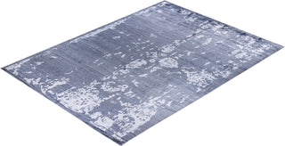 Contemporary Modern Hand Knotted Abstract Silk Gray Area Rug 9' 2" x 12' 3"