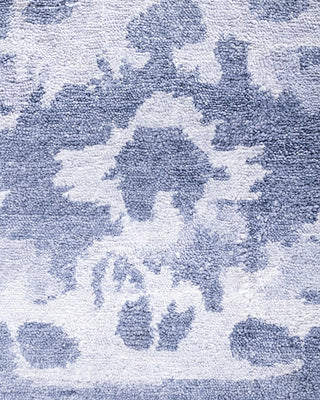 Contemporary Modern Hand Knotted Abstract Silk Gray Area Rug 8' 2" x 10' 1"