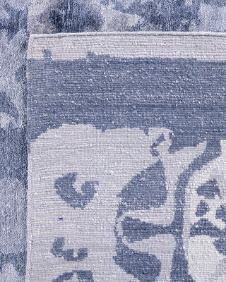 Contemporary Modern Hand Knotted Abstract Silk Gray Area Rug 8' 2" x 10' 1"