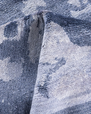 Contemporary Modern Hand Knotted Abstract Silk Gray Area Rug 8' 2" x 10' 1"