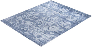 Contemporary Modern Hand Knotted Abstract Silk Gray Area Rug 8' 2" x 10' 1"