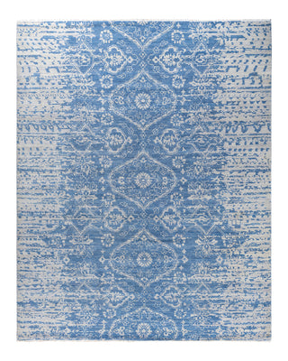 Contemporary Modern Hand Knotted Abstract Wool Gray Area Rug 8' 1" x 10' 1"
