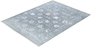 Traditional Abstarct Wool, Silk Hand Knotted Green Area Rug 9' 0" x 12' 3"