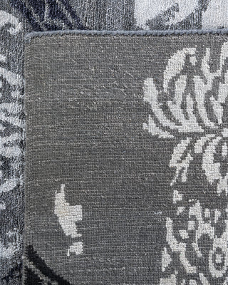 Contemporary Modern Hand Knotted Floral Silk Gray Area Rug 9' 2" x 12' 5"