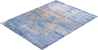 Contemporary Modern Hand Knotted Abstract Silk Purple Area Rug 9' 0" x 12' 0"