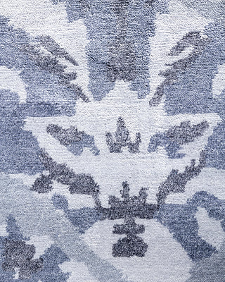 Contemporary Modern Hand Knotted Abstract Silk Ivory Area Rug 9' 2" x 12' 2"