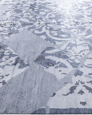 Contemporary Modern Hand Knotted Abstract Silk Ivory Area Rug 9' 2" x 12' 2"