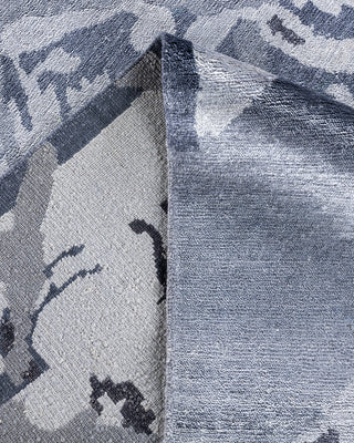 Contemporary Modern Hand Knotted Abstract Silk Ivory Area Rug 9' 2" x 12' 2"