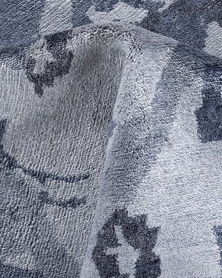 Contemporary Modern Hand Knotted Abstract Silk Ivory Area Rug 9' 2" x 12' 2"