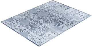 Contemporary Modern Hand Knotted Abstract Silk Ivory Area Rug 9' 2" x 12' 2"