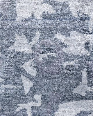 Contemporary Modern Hand Knotted Abstract Silk Gray Area Rug 9' 2" x 12' 4"