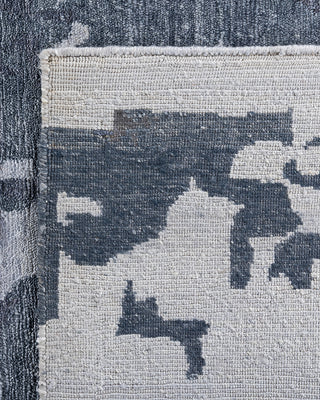 Contemporary Modern Hand Knotted Abstract Silk Gray Area Rug 9' 2" x 12' 4"