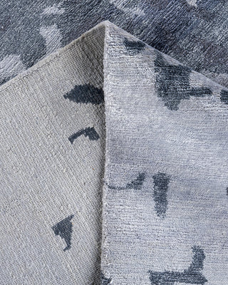 Contemporary Modern Hand Knotted Abstract Silk Gray Area Rug 9' 2" x 12' 4"