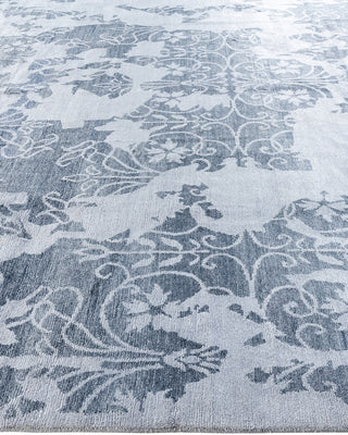 Contemporary Modern Hand Knotted Abstract Silk Ivory Area Rug 9' 3" x 12' 2"