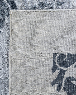 Contemporary Modern Hand Knotted Abstract Silk Ivory Area Rug 9' 3" x 12' 2"
