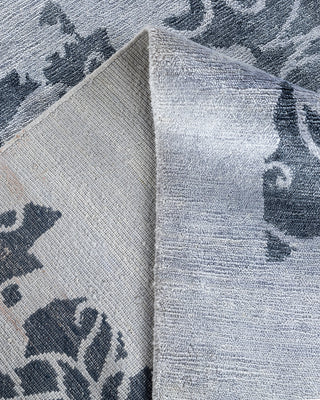 Contemporary Modern Hand Knotted Abstract Silk Ivory Area Rug 9' 3" x 12' 2"