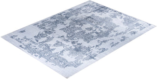 Contemporary Modern Hand Knotted Abstract Silk Ivory Area Rug 9' 3" x 12' 2"