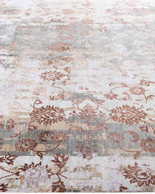 Traditional Ikat Hand Knotted Abstract Silk & Wool Blend Brown Area Rug 8' 1" x 10' 0"