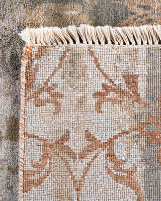 Traditional Ikat Hand Knotted Abstract Silk & Wool Blend Brown Area Rug 8' 1" x 10' 0"