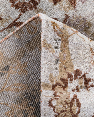 Traditional Ikat Hand Knotted Abstract Silk & Wool Blend Brown Area Rug 8' 1" x 10' 0"