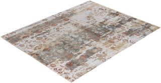 Traditional Ikat Hand Knotted Abstract Silk & Wool Blend Brown Area Rug 8' 1" x 10' 0"
