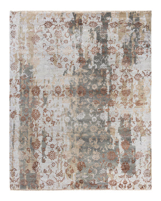 Traditional Ikat Hand Knotted Abstract Silk & Wool Blend Brown Area Rug 8' 1" x 10' 0"