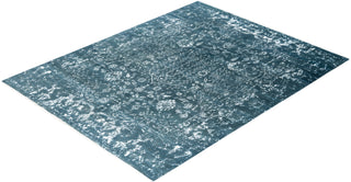 Traditional Ikat Hand Knotted Abstract Silk & Wool Blend Green Area Rug 7' 10" x 10' 3"