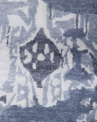 Contemporary Modern Hand Knotted Abstract Silk Ivory Area Rug 9' 3" x 12' 3"