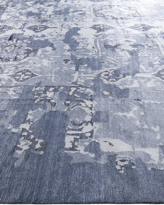 Contemporary Modern Hand Knotted Abstract Silk Ivory Area Rug 9' 3" x 12' 3"