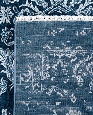 Traditional Abstarct Wool, Silk Hand Knotted Navy Area Rug 8' 0" x 9' 10"