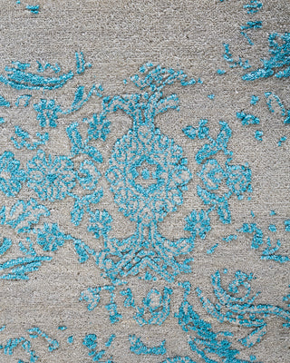 Traditional Ikat Hand Knotted Abstract Silk & Wool Blend Beige Area Rug 7' 10" x 10' 1"