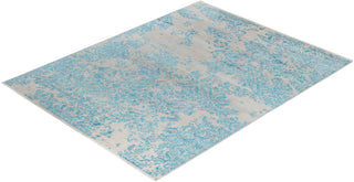 Traditional Ikat Hand Knotted Abstract Silk & Wool Blend Beige Area Rug 7' 10" x 10' 1"