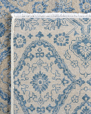 Traditional Ikat Hand Knotted Floral Silk & Wool Blend Beige Area Rug 8' 2" x 10' 1"