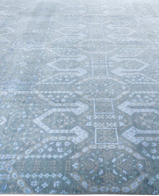 Traditional Geometric Wool, Silk Hand Knotted Beige Area Rug 9' 0" x 11' 10"