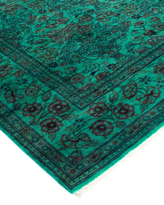 Contemporary Hand-Knotted Overdyed Blue Area Rug 4' 8" x 7' 4"