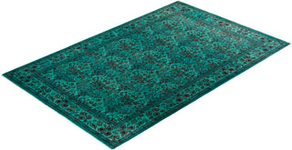 Contemporary Hand-Knotted Overdyed Blue Area Rug 4' 8" x 7' 4"