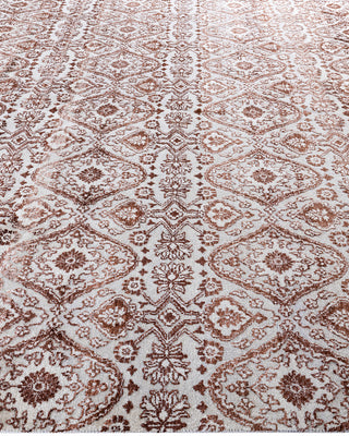 Traditional Ikat Hand Knotted Floral Silk & Wool Blend Gray Area Rug 8' 0" x 10' 0"