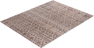 Traditional Ikat Hand Knotted Floral Silk & Wool Blend Gray Area Rug 8' 0" x 10' 0"