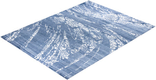 Contemporary Modern Hand Knotted Abstract Silk Gray Area Rug 9' 2" x 12' 0"