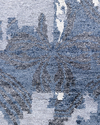 Contemporary Modern Hand Knotted Abstract Silk Gray Area Rug 9' 1" x 12' 3"