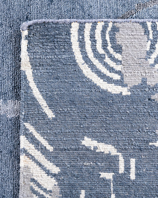 Contemporary Modern Hand Knotted Abstract Silk Gray Area Rug 9' 1" x 12' 3"