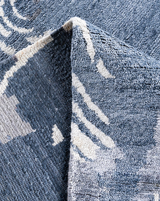 Contemporary Modern Hand Knotted Abstract Silk Gray Area Rug 9' 1" x 12' 3"
