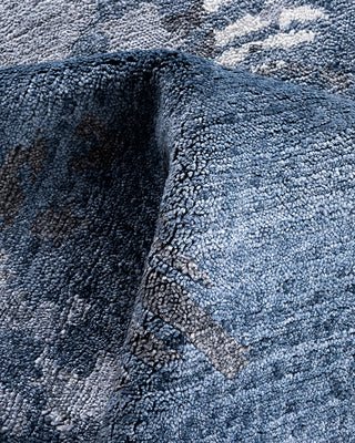 Contemporary Modern Hand Knotted Abstract Silk Gray Area Rug 9' 1" x 12' 3"