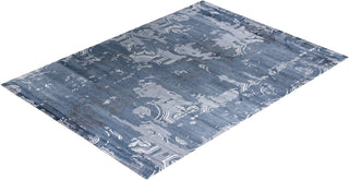 Contemporary Modern Hand Knotted Abstract Silk Gray Area Rug 9' 1" x 12' 3"