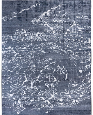Contemporary Abstarct Wool, Silk Hand Knotted Gray Area Rug 8' 0" x 10' 2"