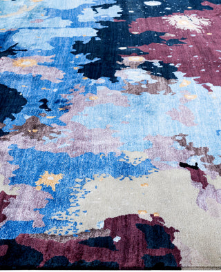 Traditional Abstarct Wool, Silk Hand Knotted Black Area Rug 8' 1" x 10' 6"